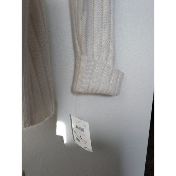 Belted Cardigan Angora Rabbit Hair Blend Soft Rib Knit Cozy. Softgirl Sz. L - Picture 4 of 6